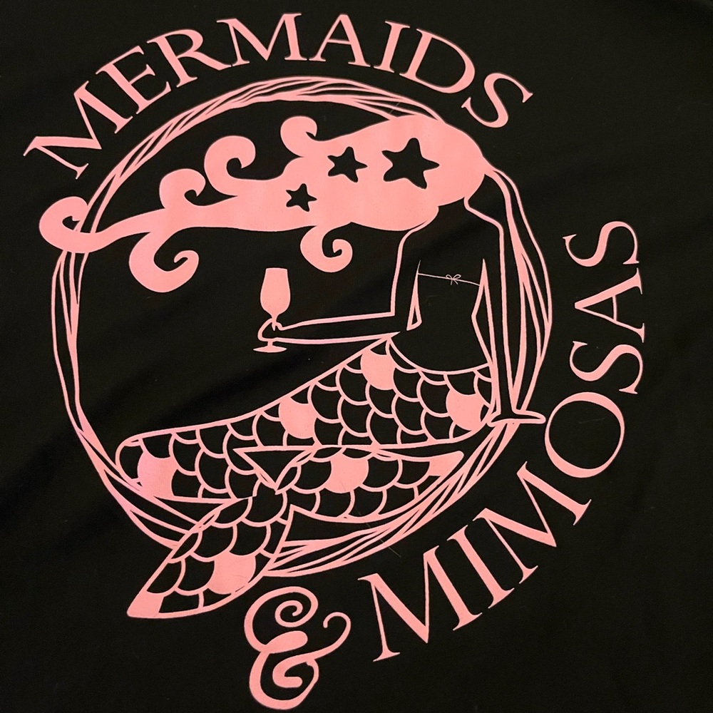 Brand New Black and light Pink Mermaids & Mimosas Graphic long sleeve shirt